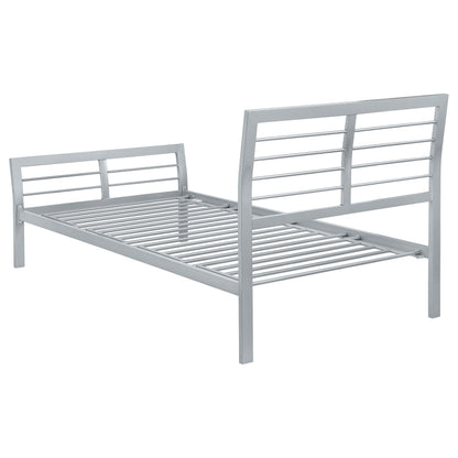 Cama abierta de metal Cooper color plata
