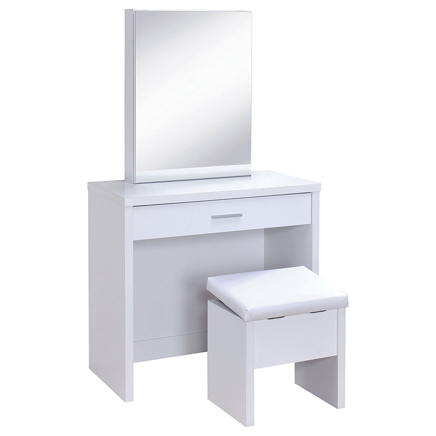 Tocador Harvey con taburete elevable blanco