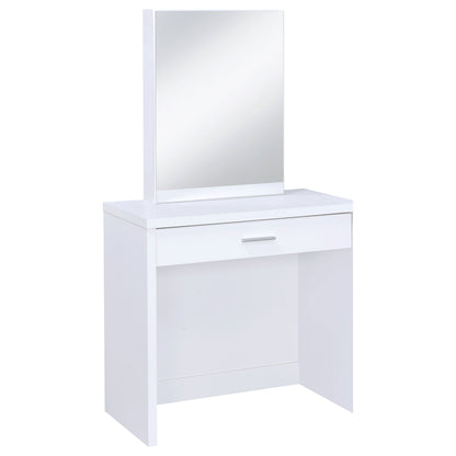 Tocador Harvey con taburete elevable blanco