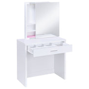 Tocador Harvey con taburete elevable blanco