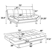 Dilleston Upholstered Tufted Convertible Sofa Bed White