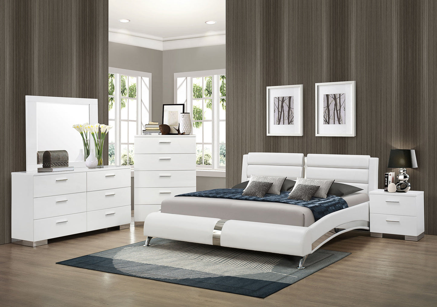 Conjunto de dormitorio Jeremaine blanco
