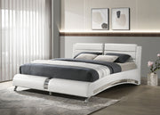 Jeremaine Upholstered Eastern King Sleigh Bed White