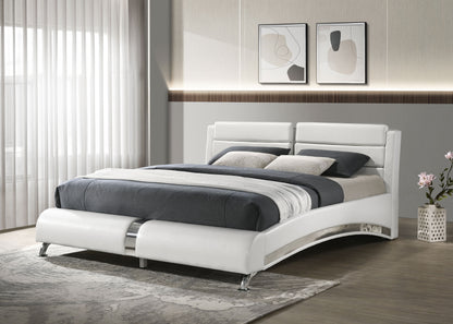 Jeremaine Upholstered Sleigh Bed White