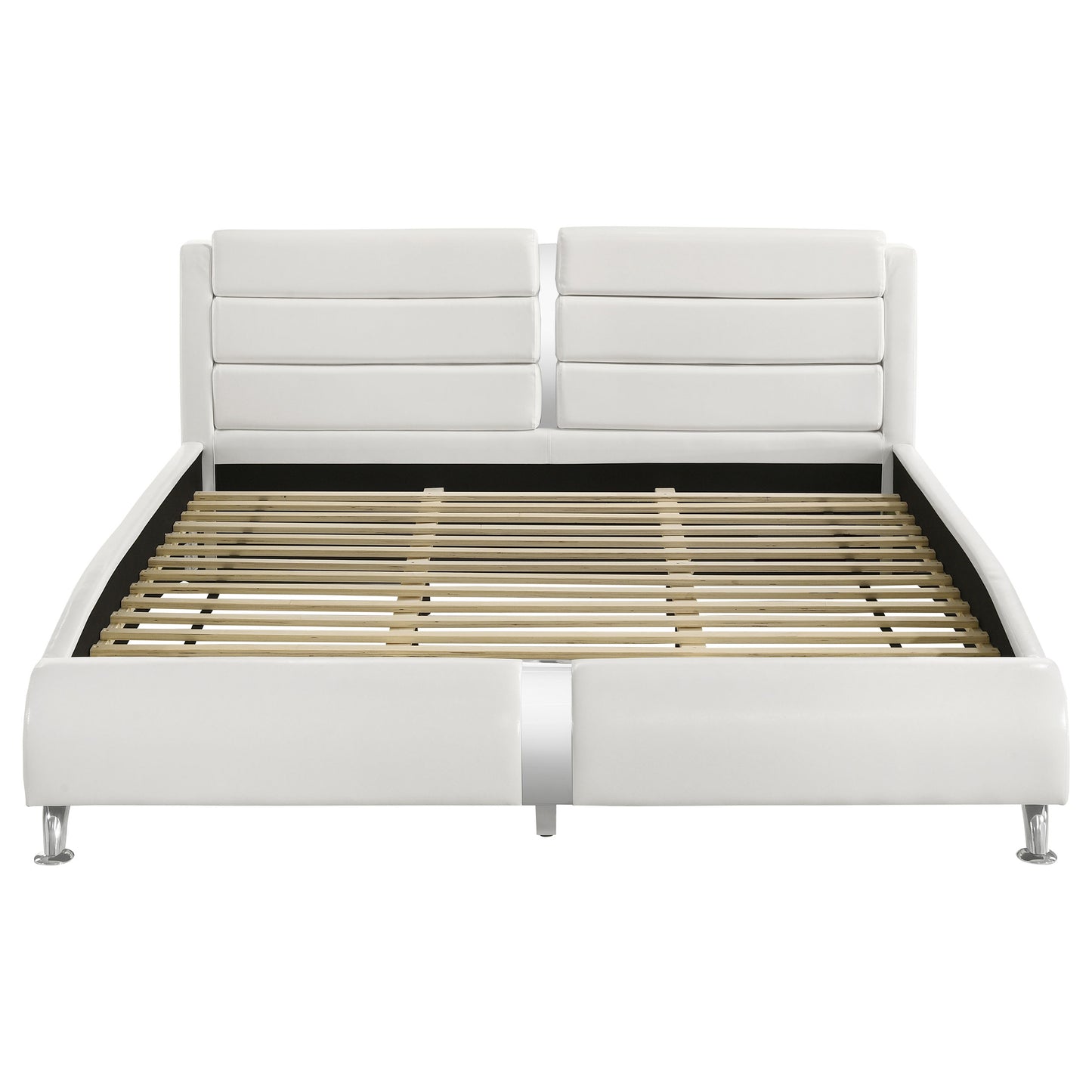 Jeremaine Upholstered Sleigh Bed White