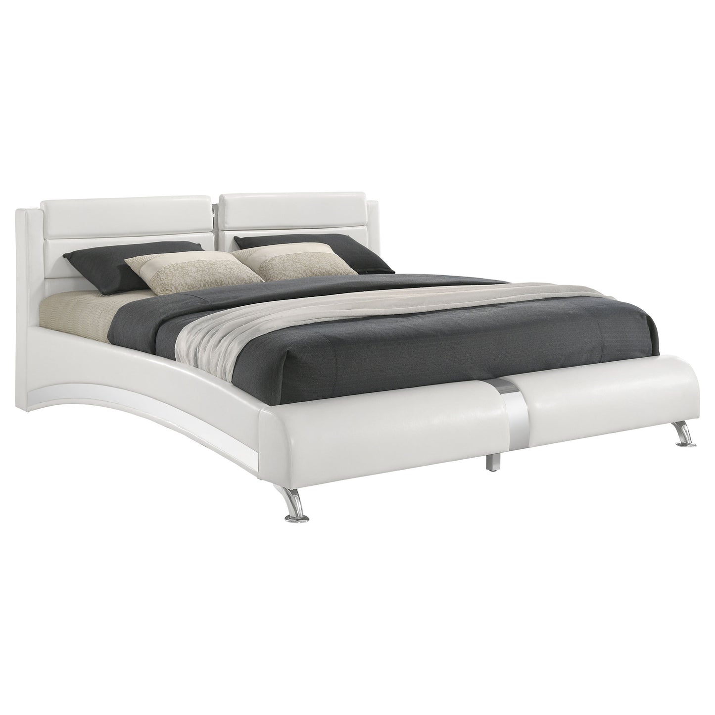 Jeremaine Upholstered Sleigh Bed White