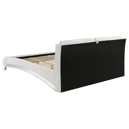 Jeremaine Upholstered Sleigh Bed White