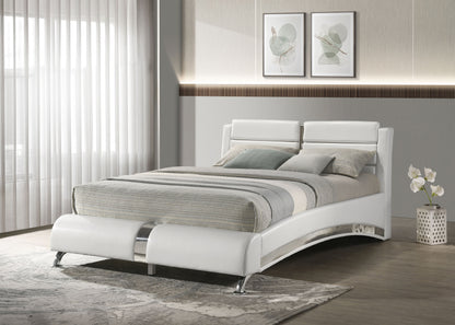 Jeremaine Upholstered Sleigh Bed White