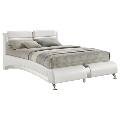Jeremaine Upholstered Sleigh Bed White