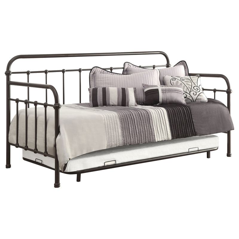 Sofá cama de metal Livingston con cama nido en bronce oscuro