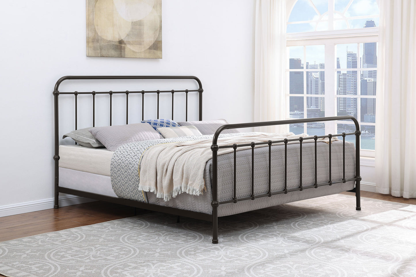 Livingston Metal  Open Frame Bed Dark Bronze