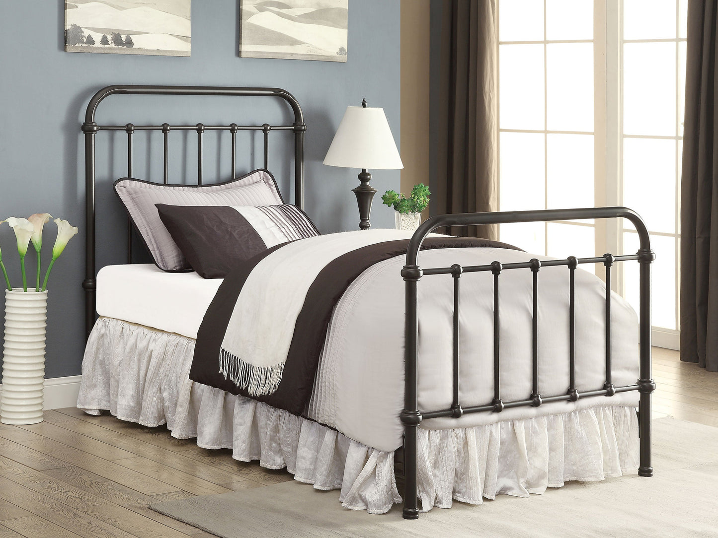Livingston Metal  Open Frame Bed Dark Bronze