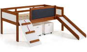 Art & Play Novelty Espresso Junior Low Loft Bed with Toy Boxes