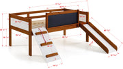 Twin Art Play Junior Low Loft con cajas de juguetes en acabado blanco lavado/gris oscuro + cama individual Junior Low Loft gratis