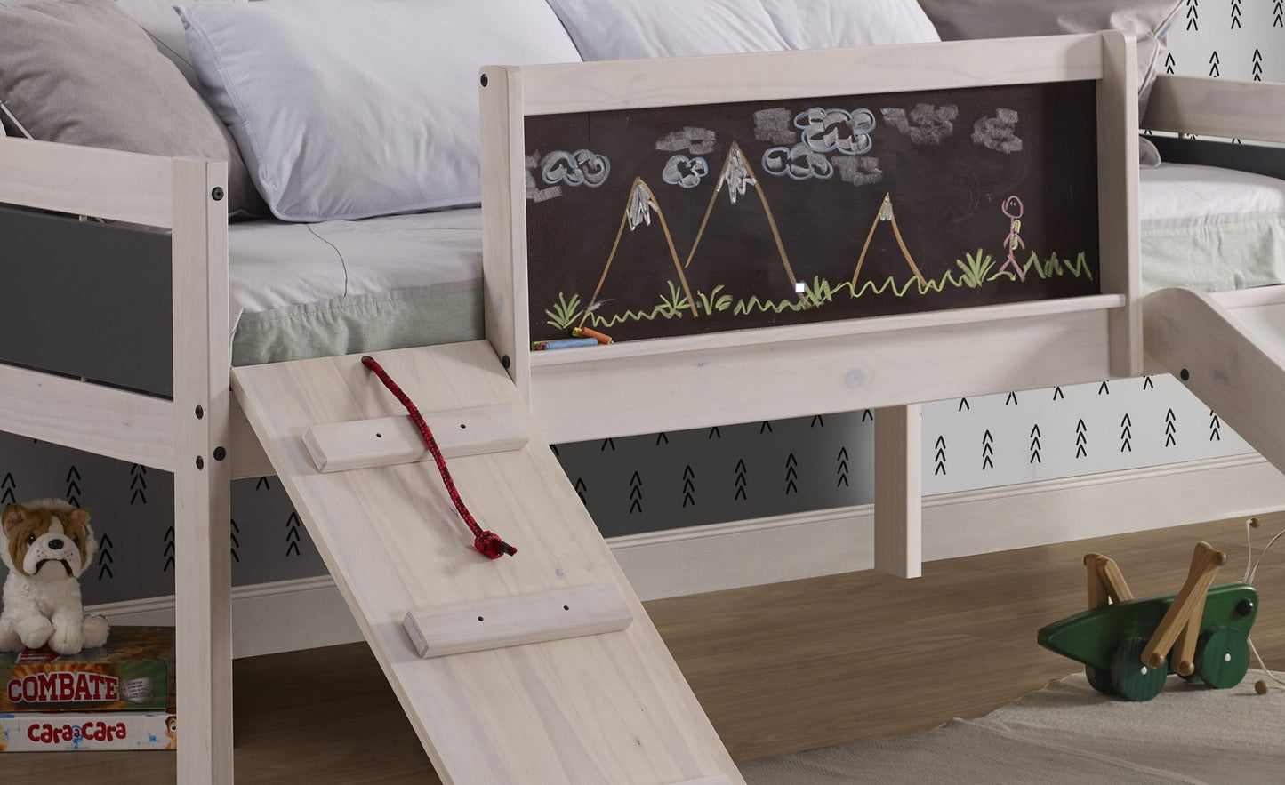 Art & Play Novelty White Wash Junior Low Loft Bed