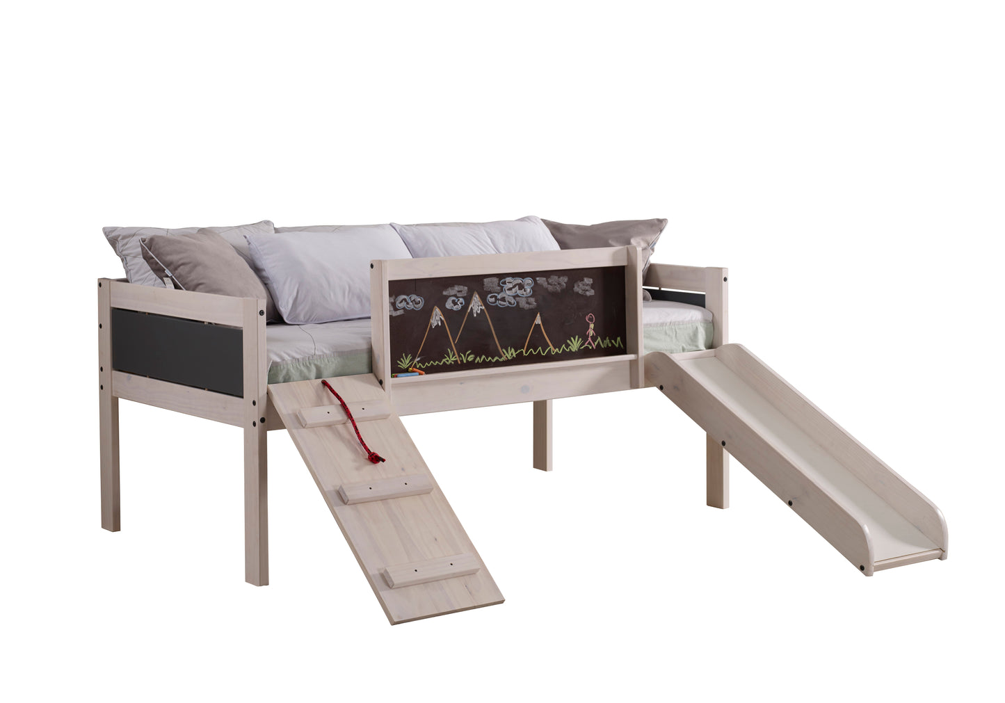 Art & Play Novelty White Wash Junior Low Loft Bed