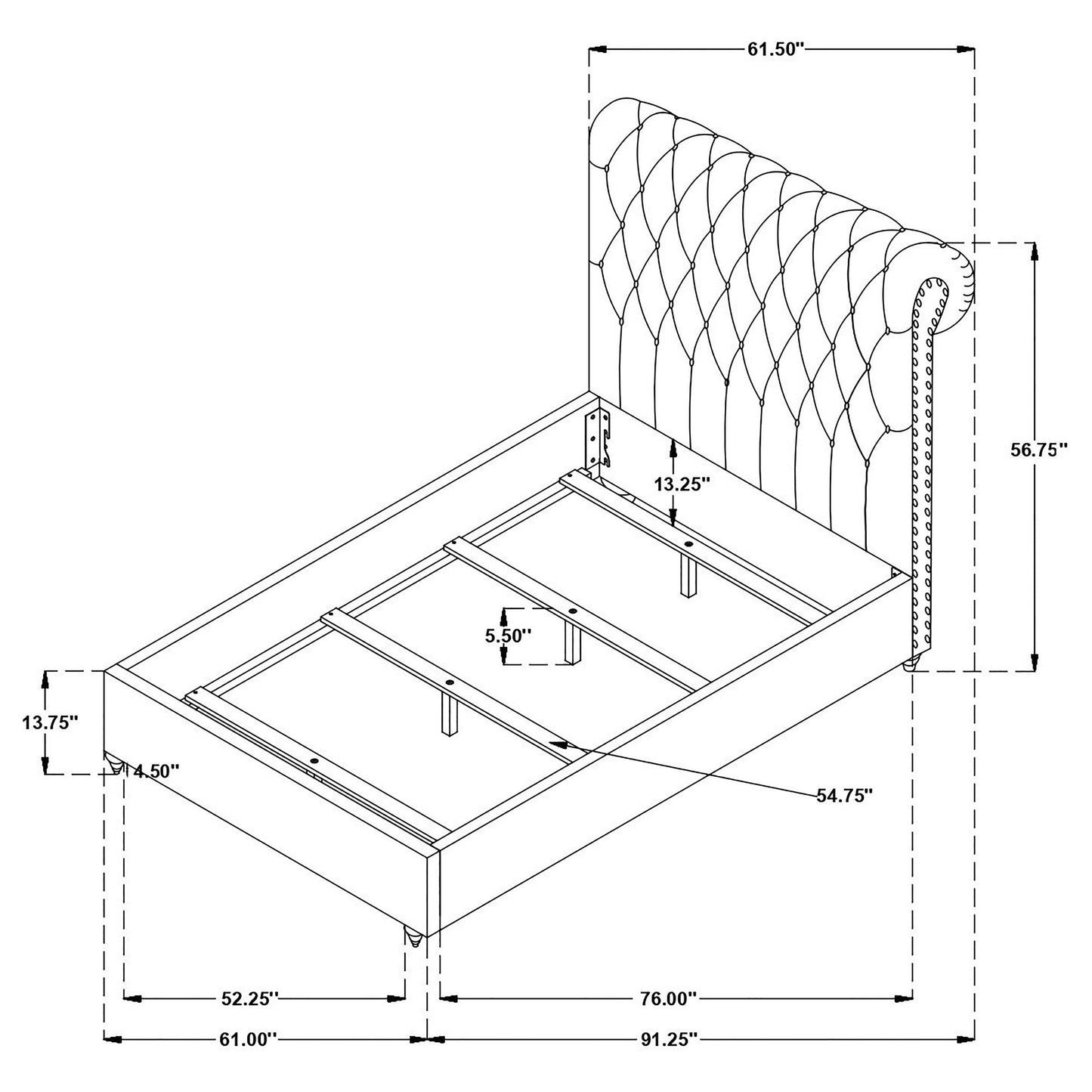 Devon 57-inch Upholstered  Panel Bed Beige