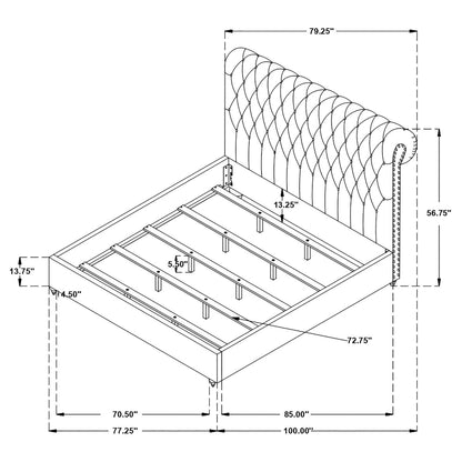 Devon 57-inch Upholstered  Panel Bed Beige