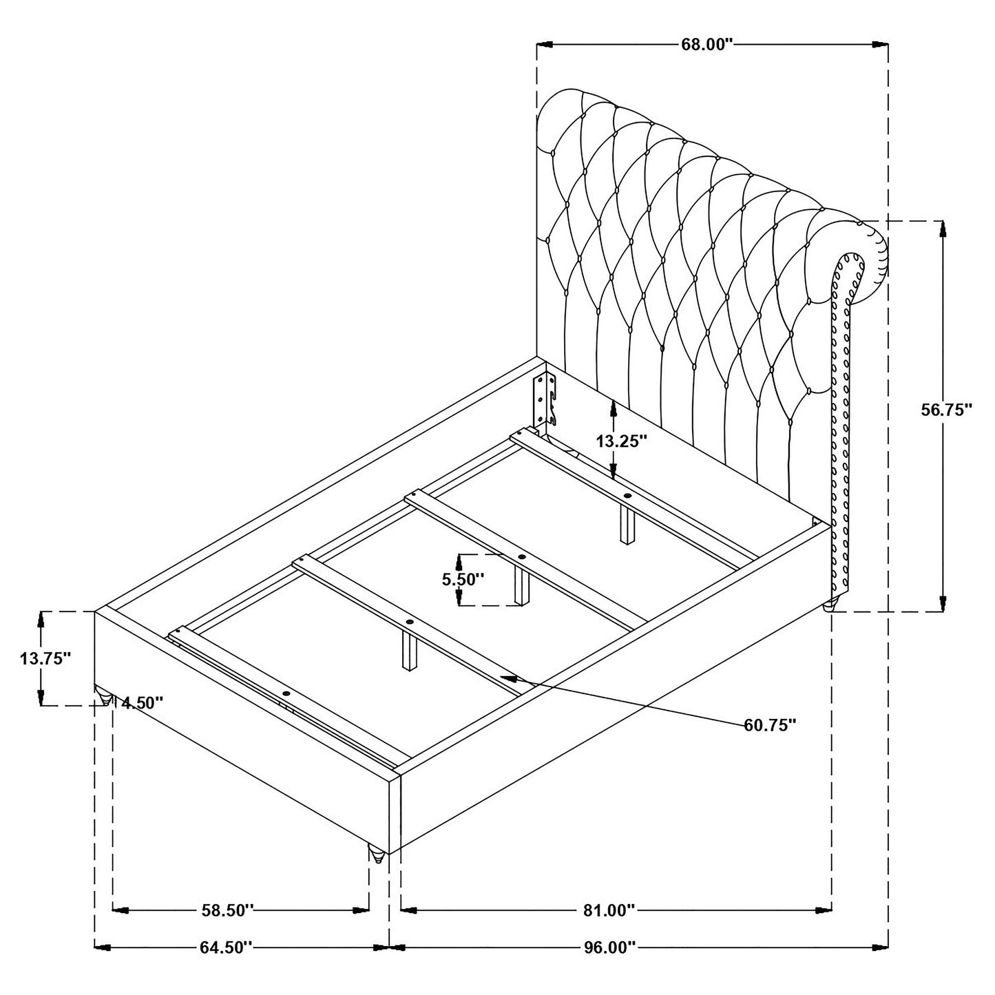 Devon 57-inch Upholstered  Panel Bed Beige