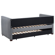 Brodie Upholstered Daybed with Trundle Grey