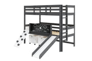 Art & Play Twin over Twin Bunkbed with Two Junior White Toy Boxes