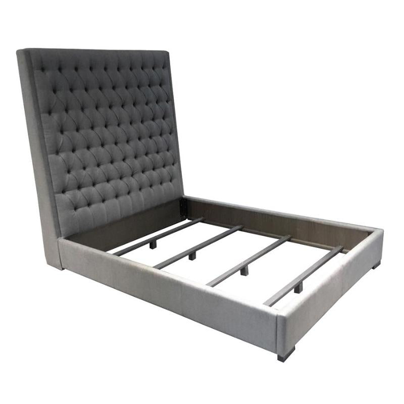 Camille Gray Bed Button Tufted Bed