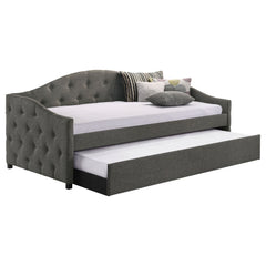 Sofá cama tapizado Sadie con cama nido gris