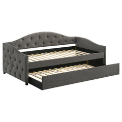 Sofá cama tapizado Sadie con cama nido gris