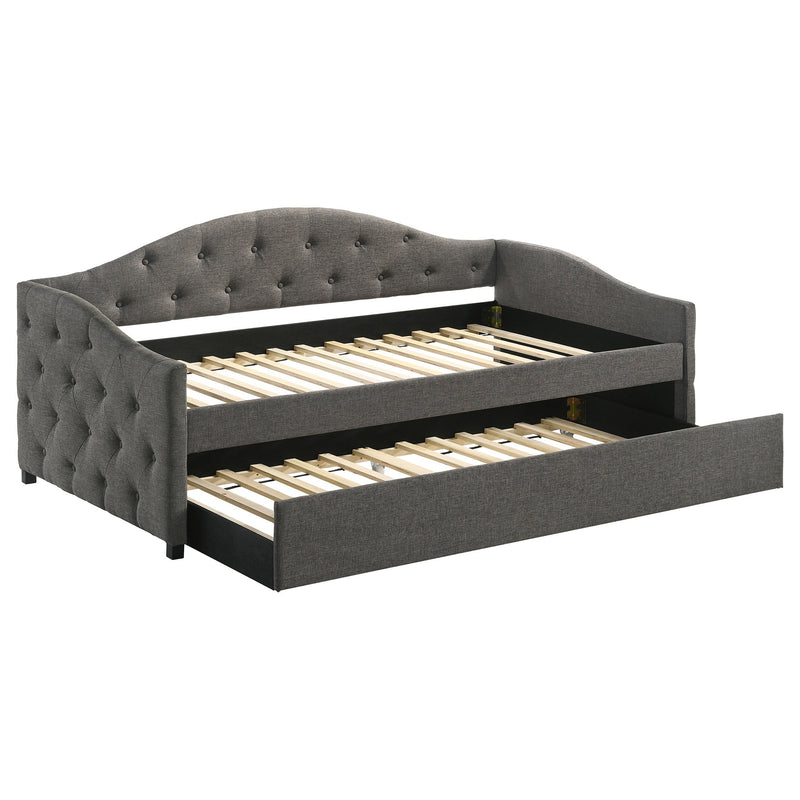 Sofá cama tapizado Sadie con cama nido gris