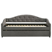 Sofá cama tapizado Sadie con cama nido gris