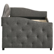 Sofá cama tapizado Sadie con cama nido gris