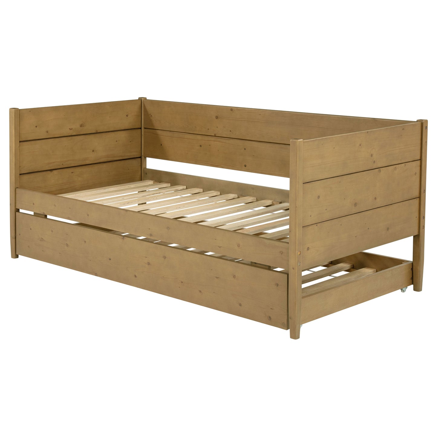 Calinda Wood Daybed With Trundle Natural