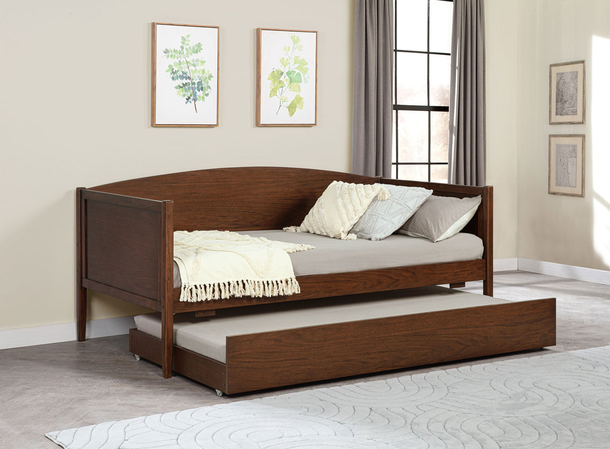 Sofá cama Bozeman Wood con cama nido en nogal mediano