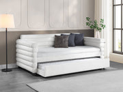 Cama de día tapizada Patricia Boucle con cama nido gris