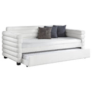 Cama de día tapizada Patricia Boucle con cama nido gris