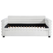 Cama de día tapizada Patricia Boucle con cama nido gris