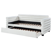 Cama de día tapizada Patricia Boucle con cama nido gris