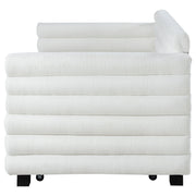 Cama de día tapizada Patricia Boucle con cama nido gris