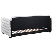 Cama de día tapizada Patricia Boucle con cama nido gris