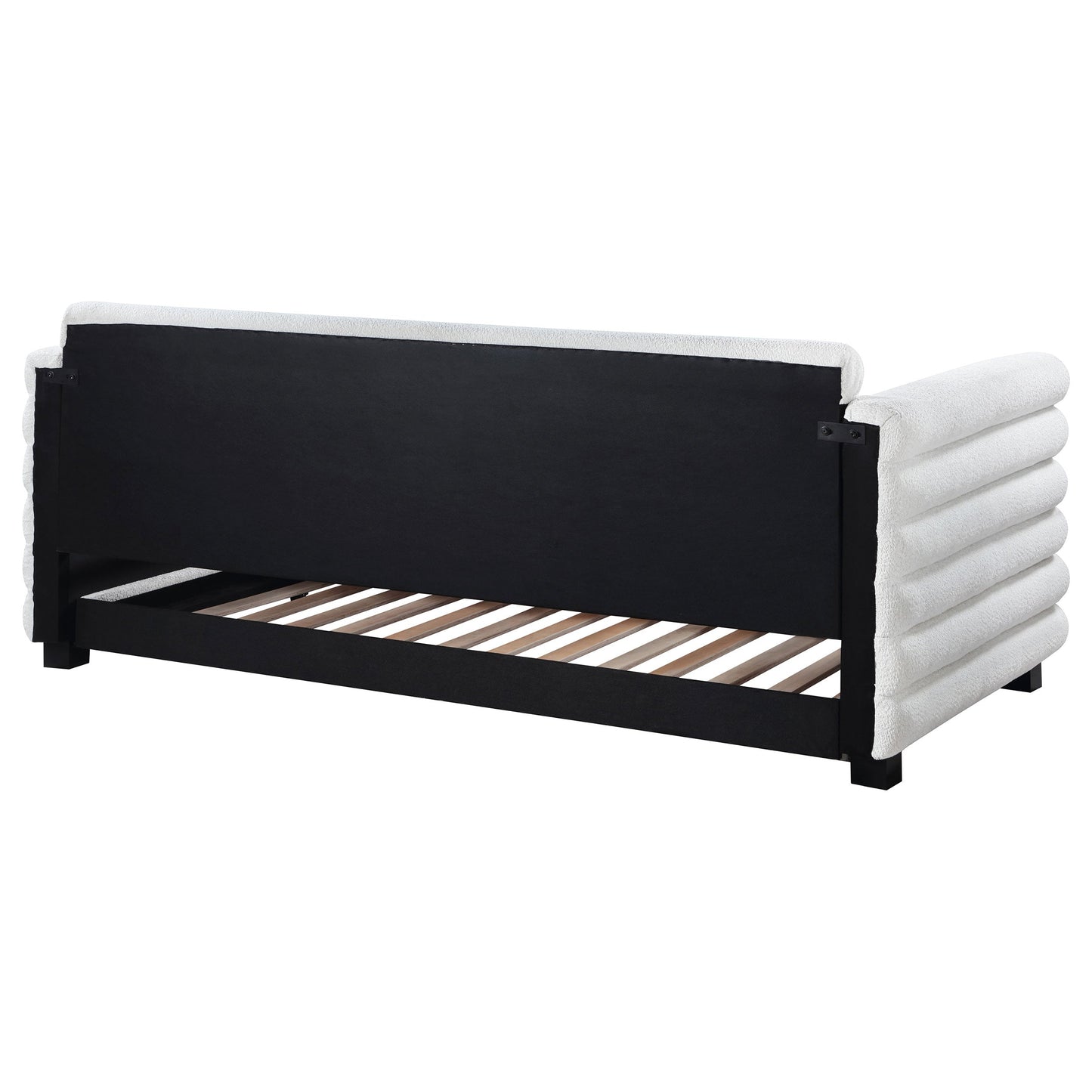 Patricia Boucle Upholstered Day Bed with Trundle Grey