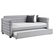 Cama de día tapizada Patricia Boucle con cama nido gris