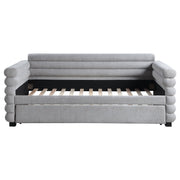 Cama de día tapizada Patricia Boucle con cama nido gris