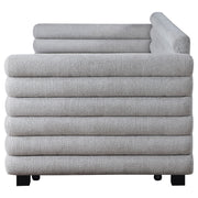 Cama de día tapizada Patricia Boucle con cama nido gris