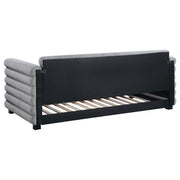 Cama de día tapizada Patricia Boucle con cama nido gris