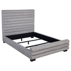 Cama Patricia de 58 pulgadas tapizada en bouclé gris