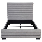 Cama Patricia de 58 pulgadas tapizada en bouclé gris