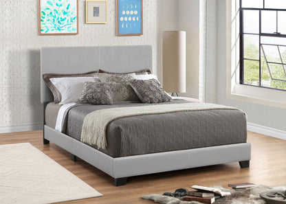 Cama tapizada en tela Dorian color crema