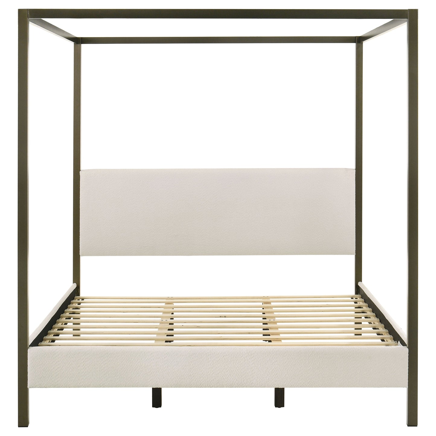 Monroe Upholstered Canopy Bed Vanilla