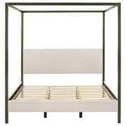 Cama con dosel tapizada Monroe color vainilla