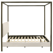 Cama con dosel tapizada Monroe color vainilla